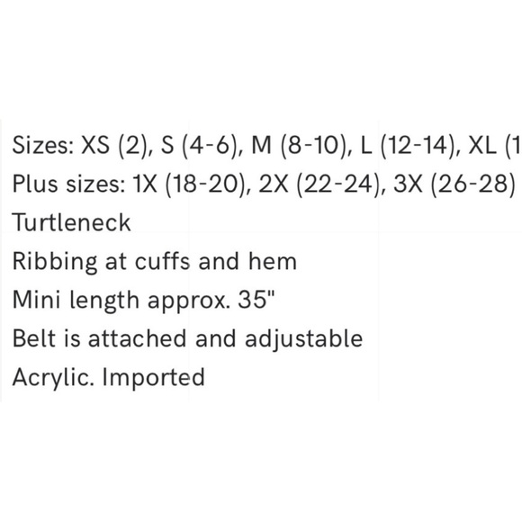 NWT- Venus Belted Sweater Dress, Size 1X. - Picture 14 of 16